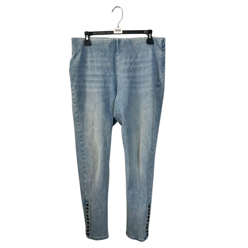 Soft Surroundings Ultimate Denim Pull-On Slim Leg Jeans Women's Size M Blue